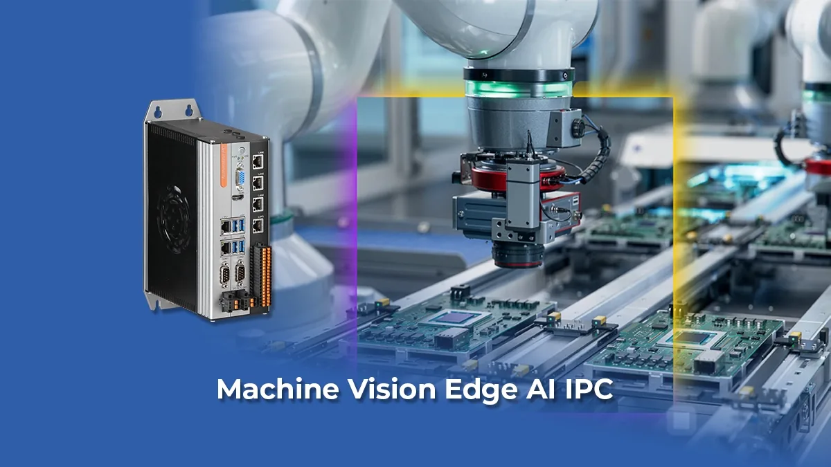 Edge AI industrial PC for machine vision with robotic inspection system