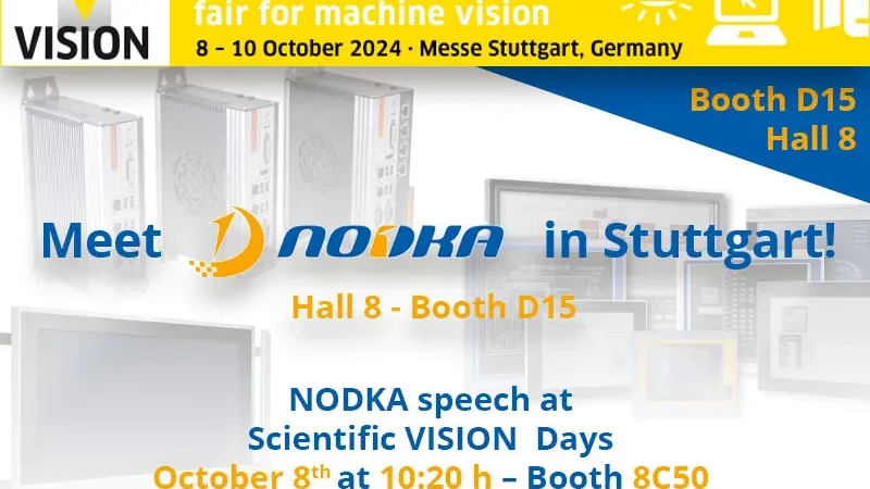 Nodka booth promotion for Vision 2024 trade fair in Stuttgart, Germany