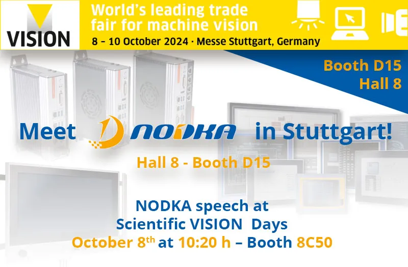 Nodka booth promotion for Vision 2024 trade fair in Stuttgart, Germany