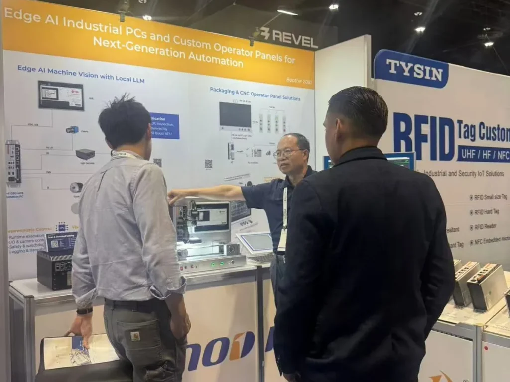 NODKA edge AI machine vision demo at Automate 2026 showing industrial IPC technology for next-generation automation