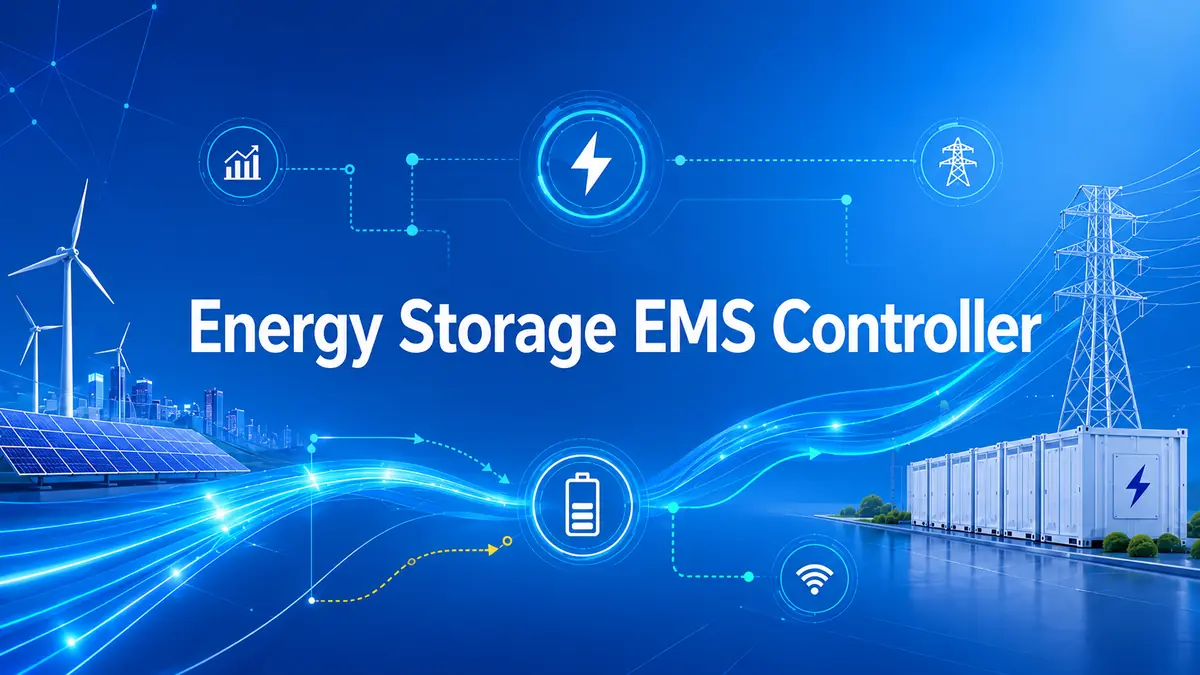 Energy storage EMS controller connecting renewable power, battery storage and the electrical grid