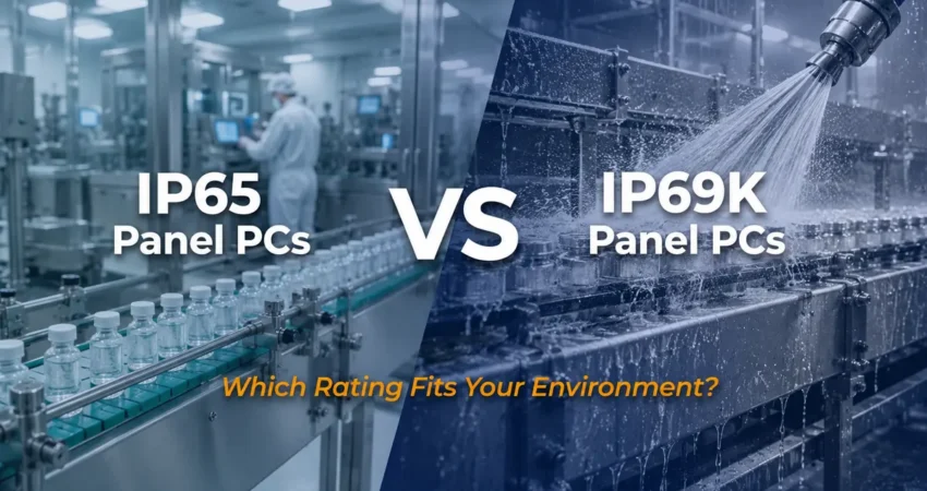 IP65 vs. IP69K waterproof panel PCs for industrial environments