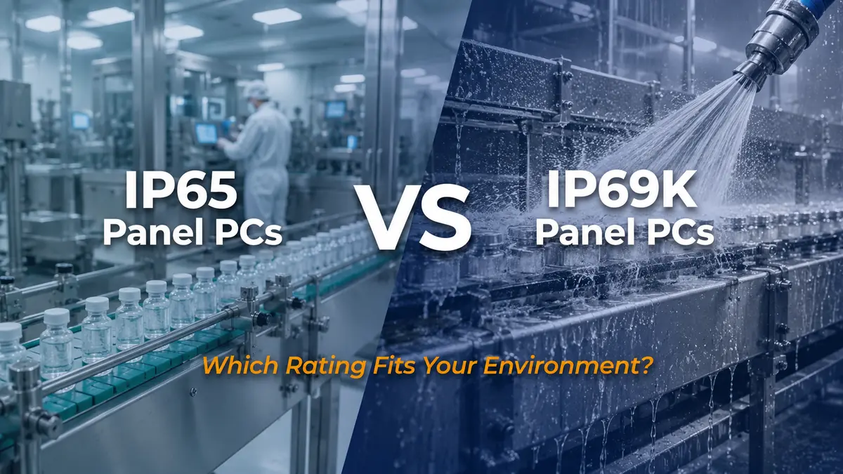 IP65 vs. IP69K waterproof panel PCs for industrial environments